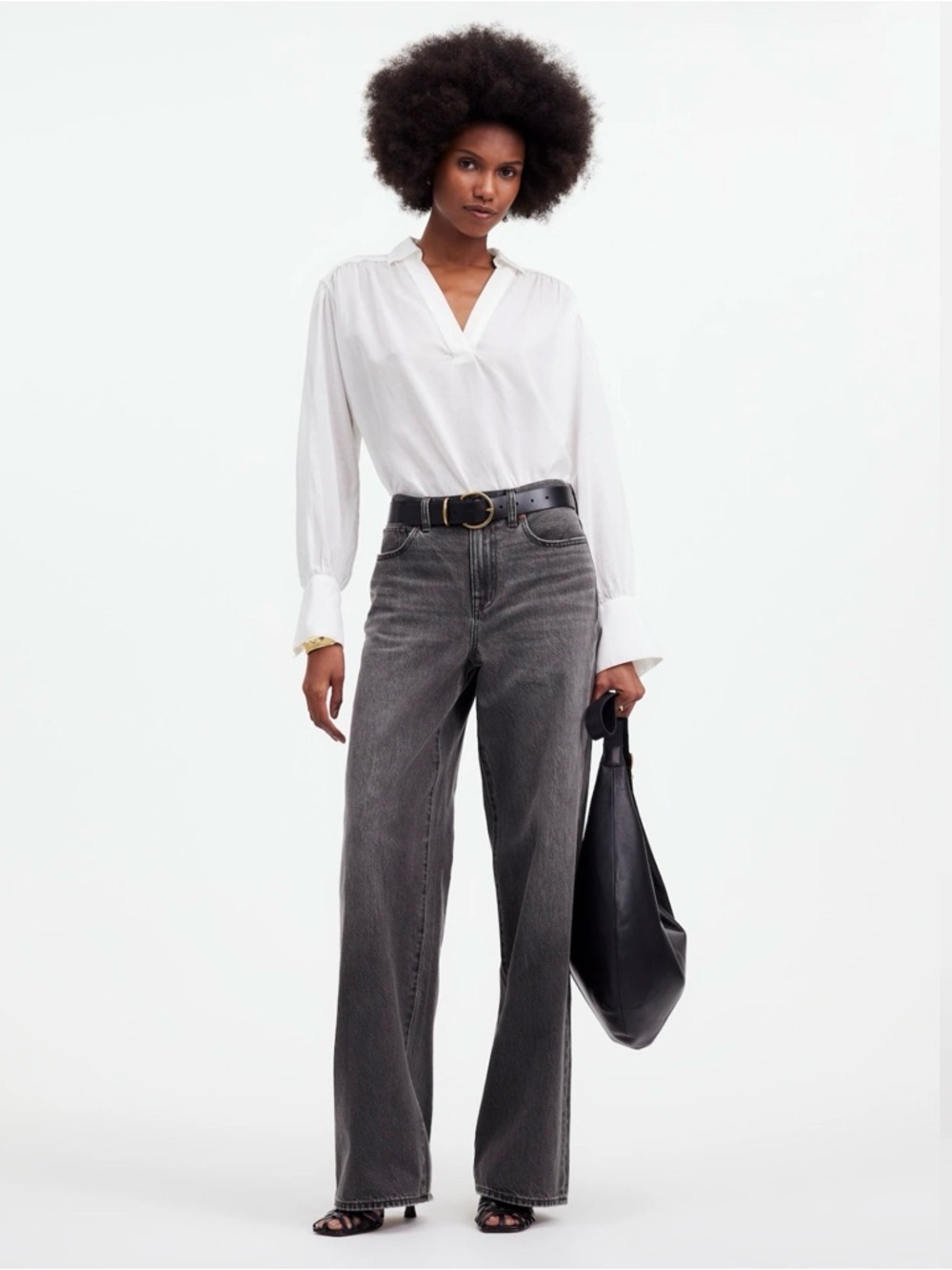 Madewell Petite Superwide-Leg Jeans in Kingswood Wash Size 29P